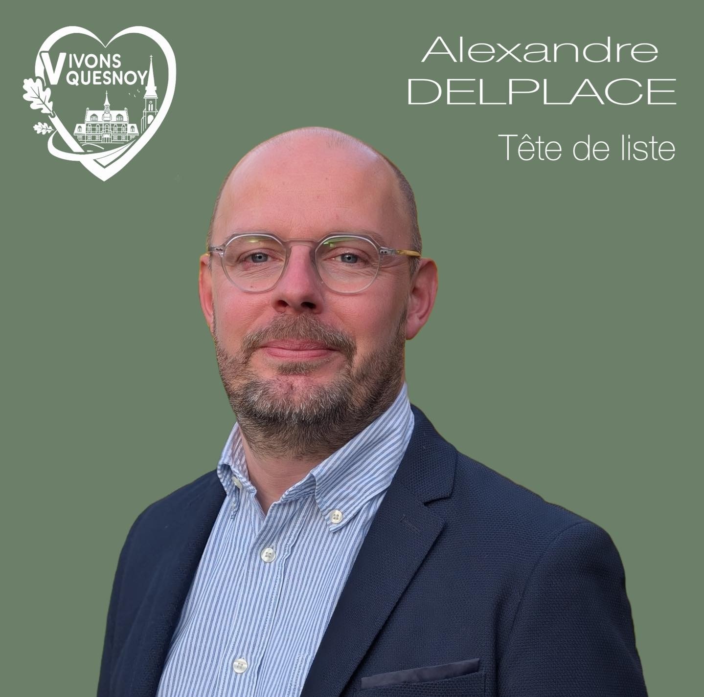 Alexandre Delplace, tête de liste Vivons Quesnoy